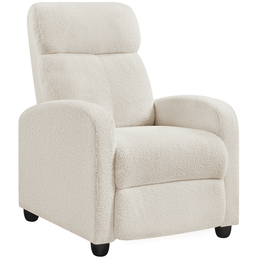 Renwick Boucle Push Back Theater Recliner Chair with Footrest