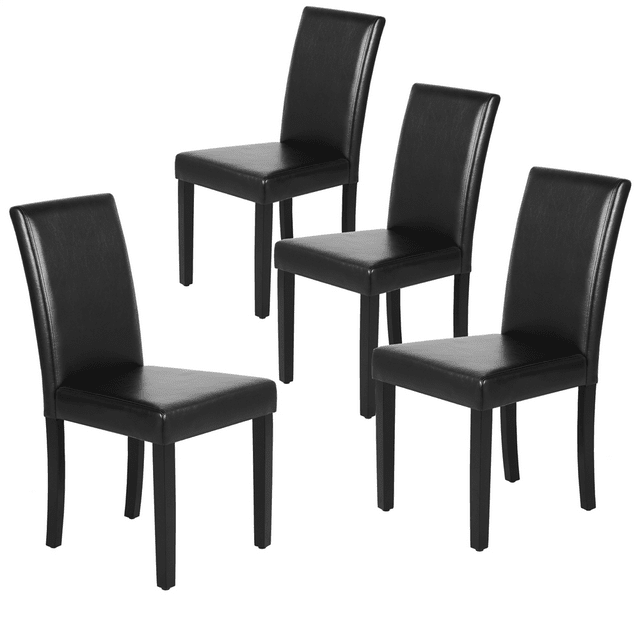 Renwick Faux Leather High Back Dining Chairs for Kitchen, Set of 4