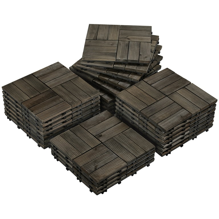 Easyfashion Pack of 27 Wood Flooring Tiles Interlocking Wood Tiles For Patio Garden Deck Poolside Easyfashion Pack of 27 Wood Flooring Tiles Interlocking Wood Tiles For Patio Garden Deck Poolside