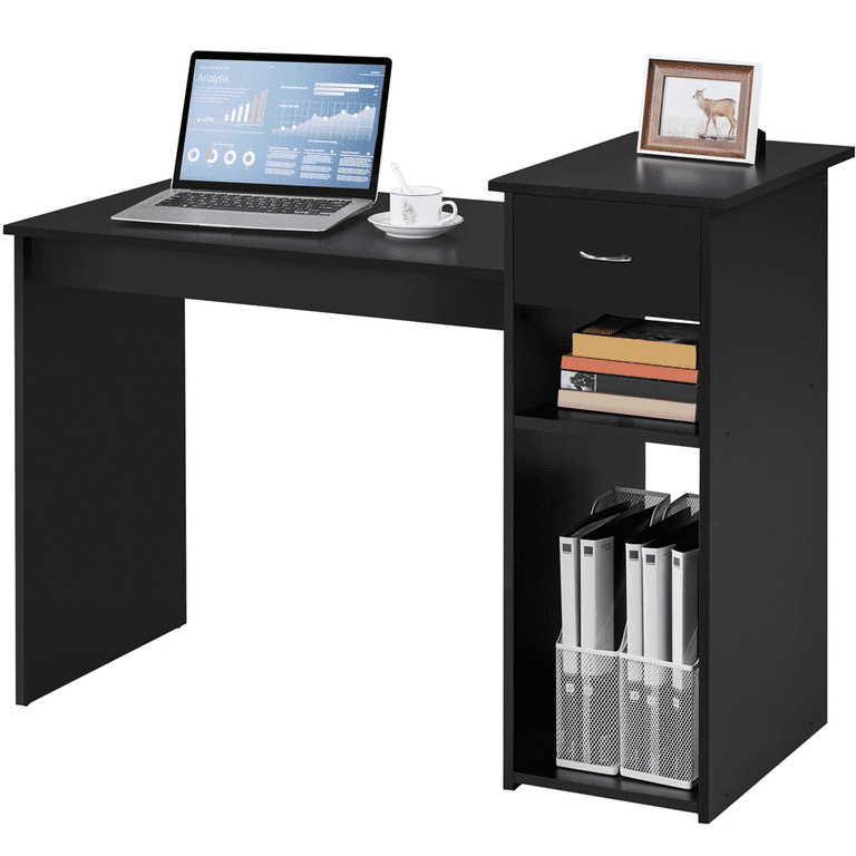 Renwick Home Office Computer Desk with Storage Drawer Black Walmart