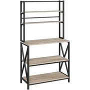 Easyfashion Industrial 5-Tier Baker's Rack Storage Shelf With Adjustable Feet,Gray