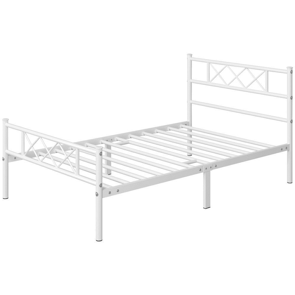 Easyfashion Journee x-Design Metal Platform Twin Bed, White - Walmart.com