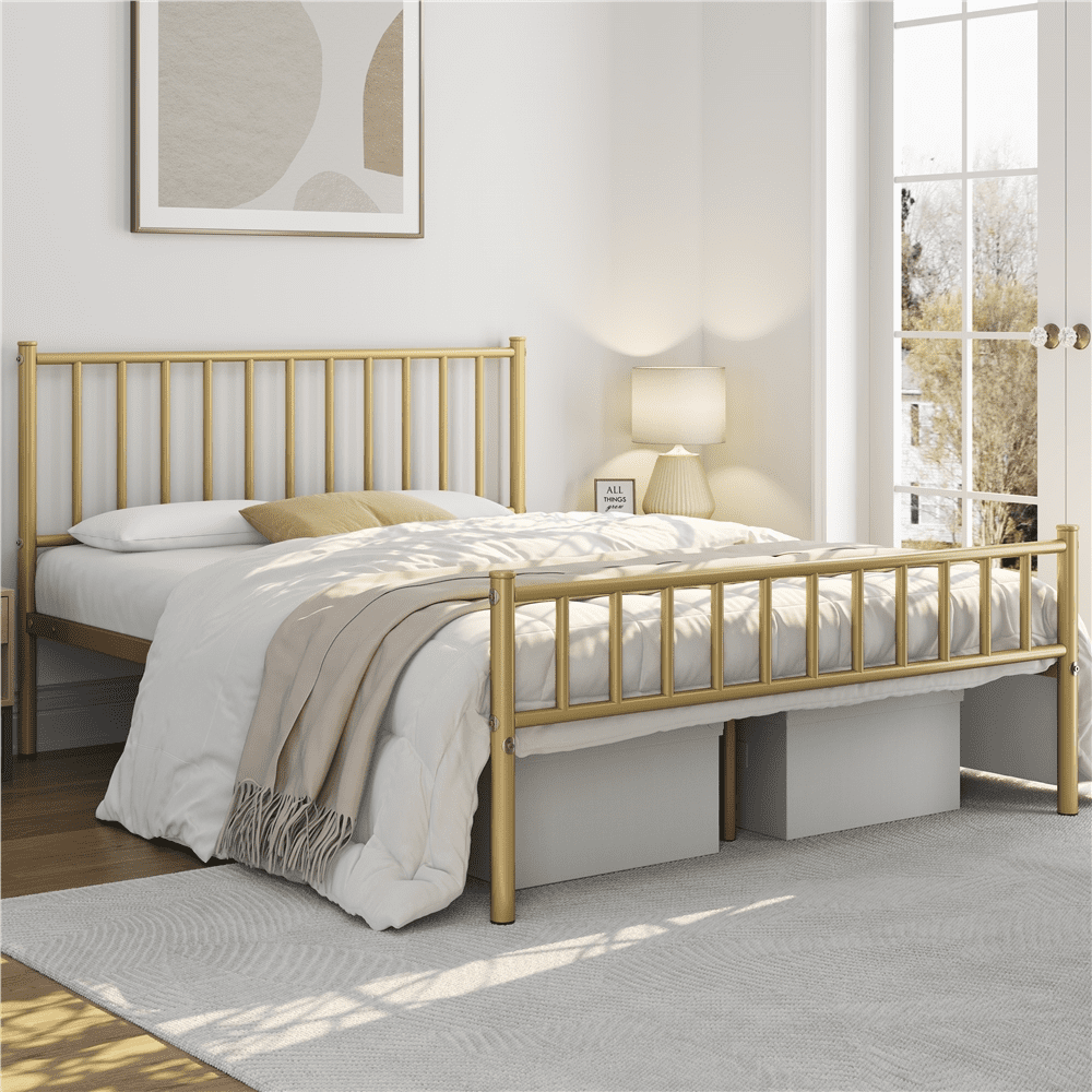Renwick Justin Metal Platform Bed with Spindle Headboard and Footboard
