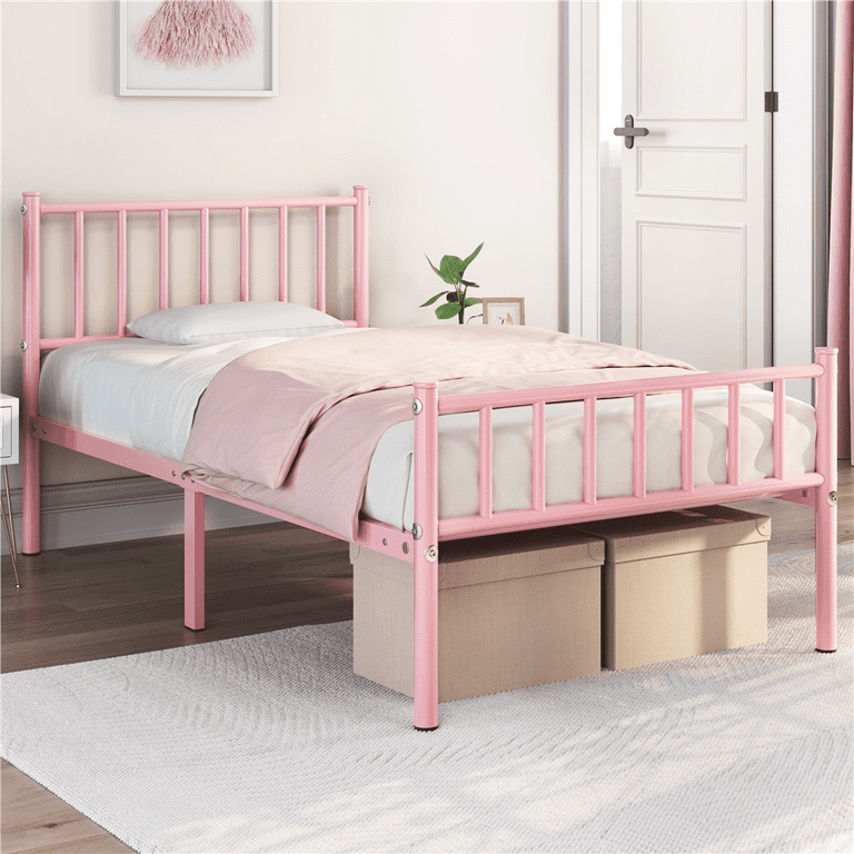 Pink spindle bed deals