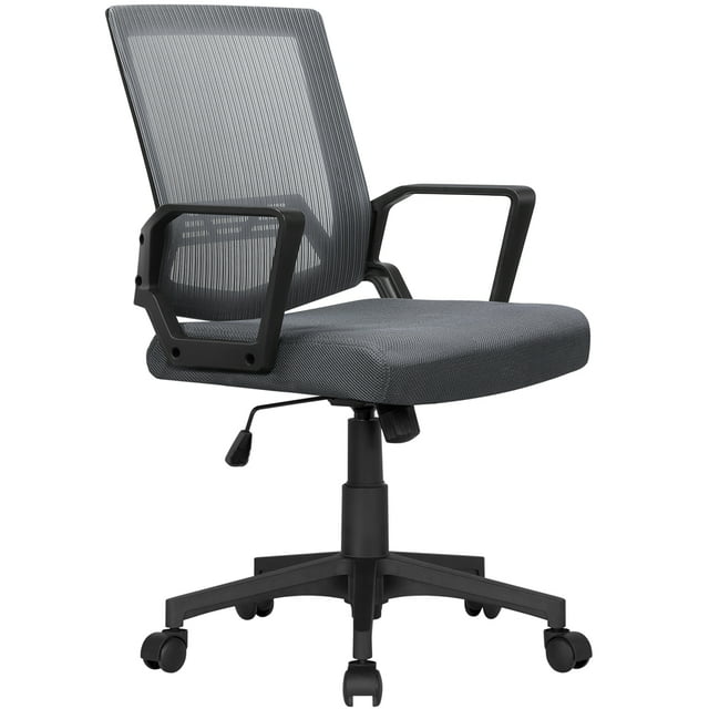 Easyfashion Mid-Back Mesh Adjustable Ergonomic Computer Chair, Gray