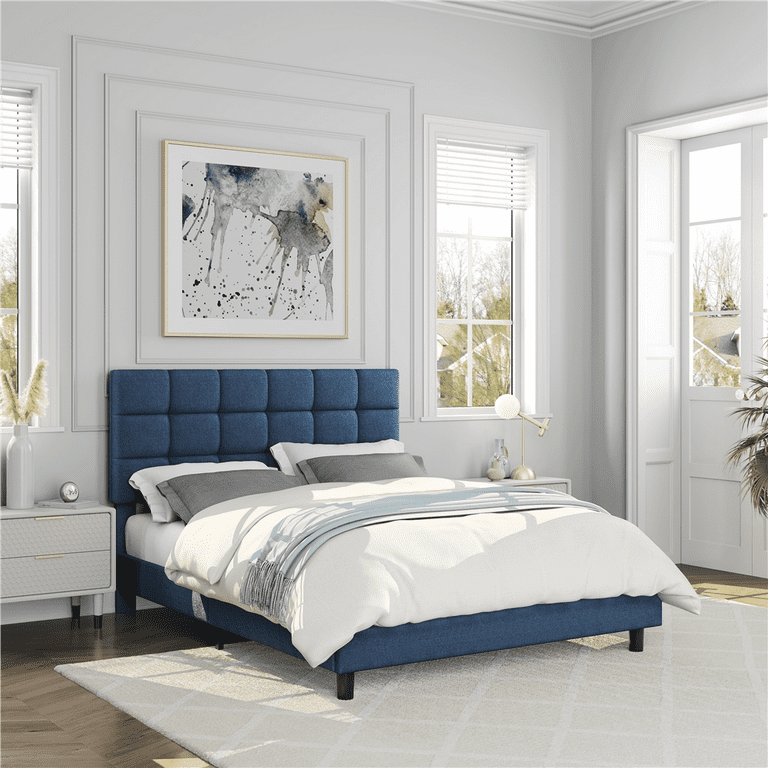 Blue bed frame sale full