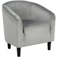 thumbnail image 1 of Easyfashion Upholstered Barrel Arm Accent Tub Chair, Gray Velvet, 1 of 9