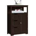 thumbnail image 1 of Easyfashion Wooden Bathroom Floor Cabinet Multiple Tiers Storage Organizer, Espresso, 1 of 8