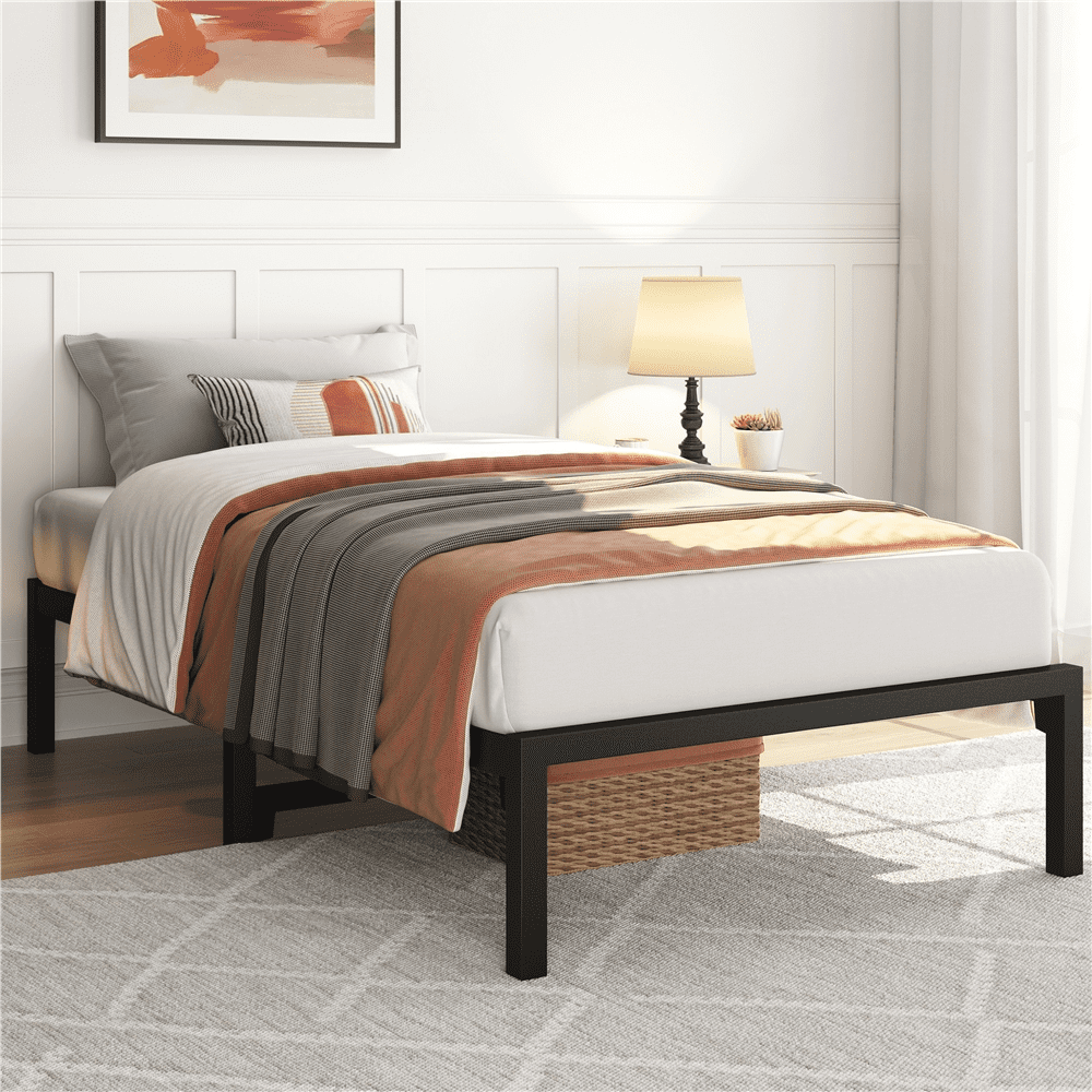 Easyfashion easy assembly Metal Platform Bed Frame with Slat Support