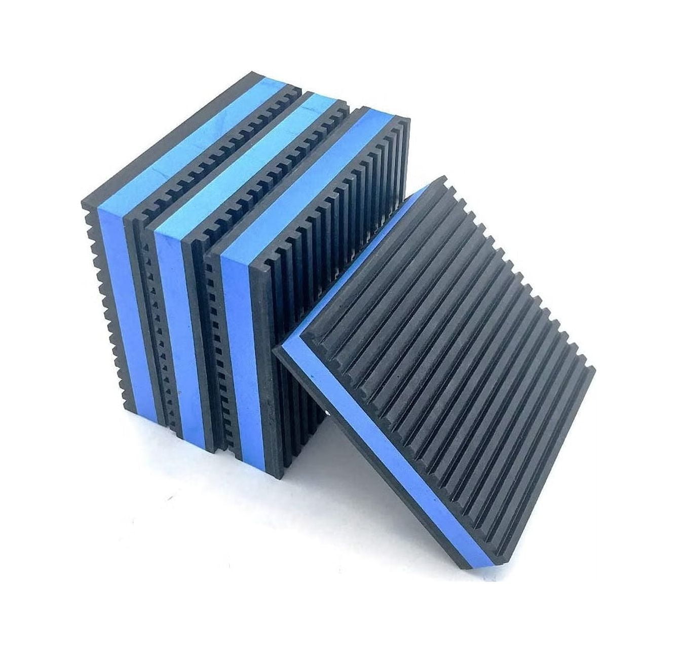 Easyflex Anti Vibration Rubber Pads Blue Eva Foam Inside Vibration Isolation Pad for Chillers, HVAC, Air Compressor, Washer and Dryer, Air Conditioner Units, Pack of 4