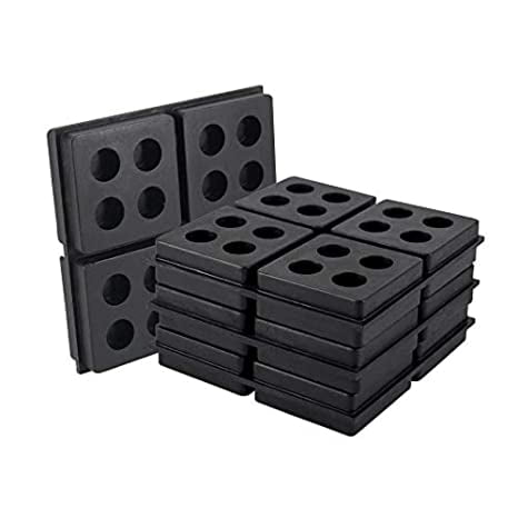 Easyflex Anti Vibration Rubber Pads, Natural Rubber Waffle Vibration Isolation Pad for Chillers, HVAC, Air Compressor, Washer and Dryer, Air Conditioner Units, Pack of 4 (4" x 4" x 3/4")