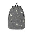 thumbnail image 1 of Easygd Airplane Routes Around The World Canvas Backpack: Stylish, Lightweight, and Versatile with Large Capacity and Adjustable Straps –, 1 of 7