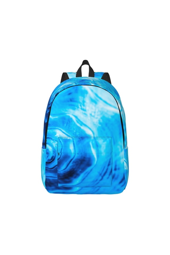 Easygd Blue Shell Canvas Backpack: Stylish, Lightweight, and Versatile with Large Capacity and Adjustable Straps –