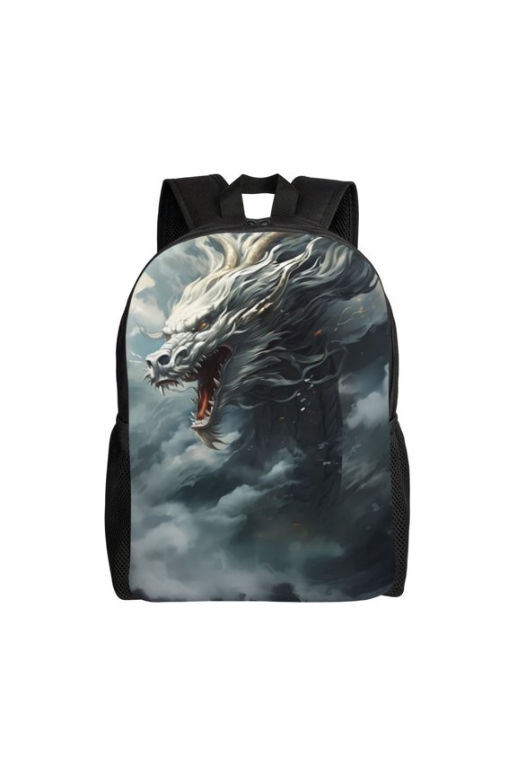 Easygd Cloud White Dragon Versatile and Stylish Backpack: Comfort, Storage, and Durability for College,Work, Travel, and Everyday Use