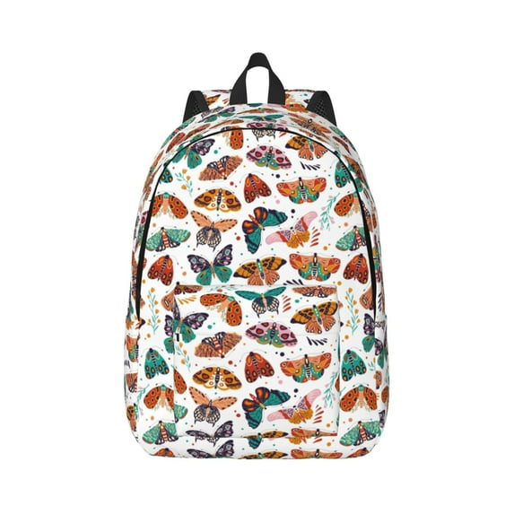 Easygd Colorful Butterfly Canvas Backpack: Stylish, Lightweight, and Versatile with Large Capacity and Adjustable Straps –