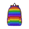 thumbnail image 1 of Easygd Colorful Glitter Rainbow Canvas Backpack: Stylish, Lightweight, and Versatile with Large Capacity and Adjustable Straps –, 1 of 7