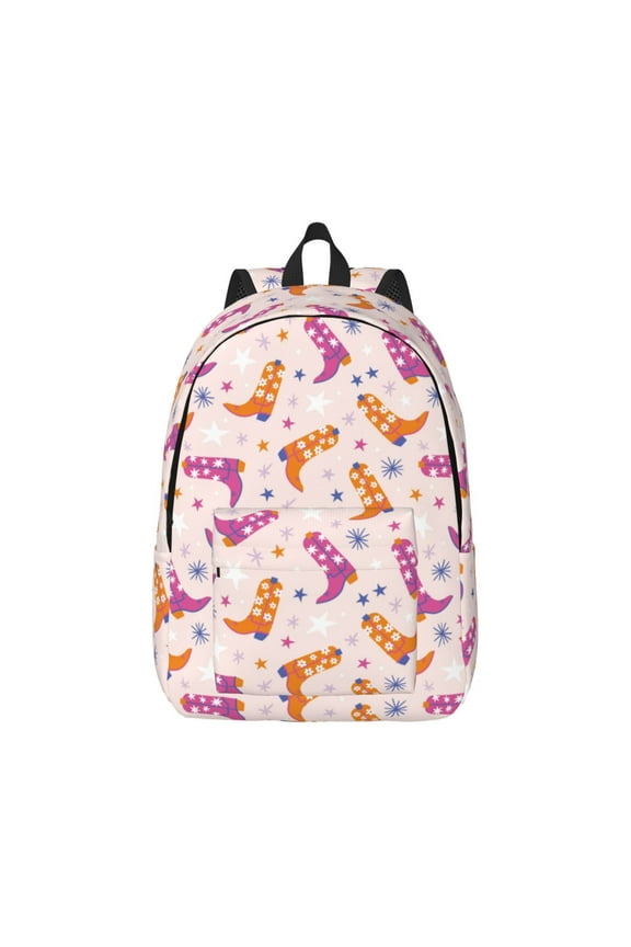 Easygd Cowgirl Boots Canvas Backpack: Stylish, Lightweight, and Versatile with Large Capacity and Adjustable Straps –