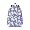 thumbnail image 1 of Easygd Cute White Rabbit Canvas Backpack: Stylish, Lightweight, and Versatile with Large Capacity and Adjustable Straps –, 1 of 7