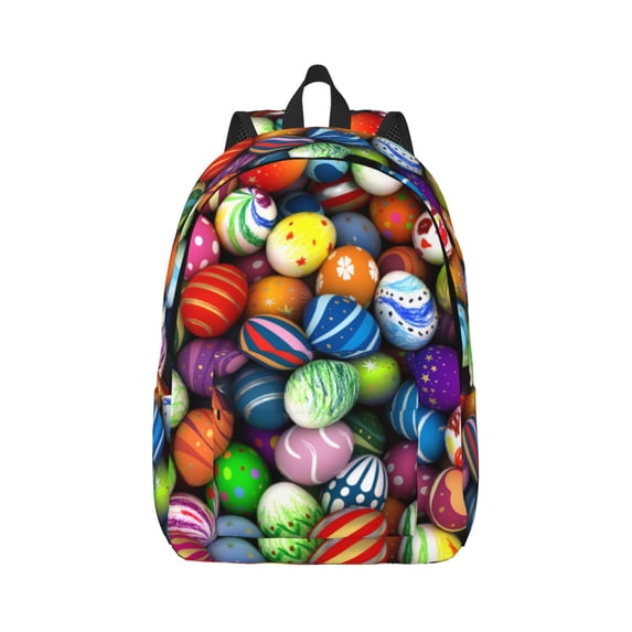 Easygd Easter Eggs2 Canvas Backpack: Stylish, Lightweight, and Versatile with Large Capacity and Adjustable Straps –