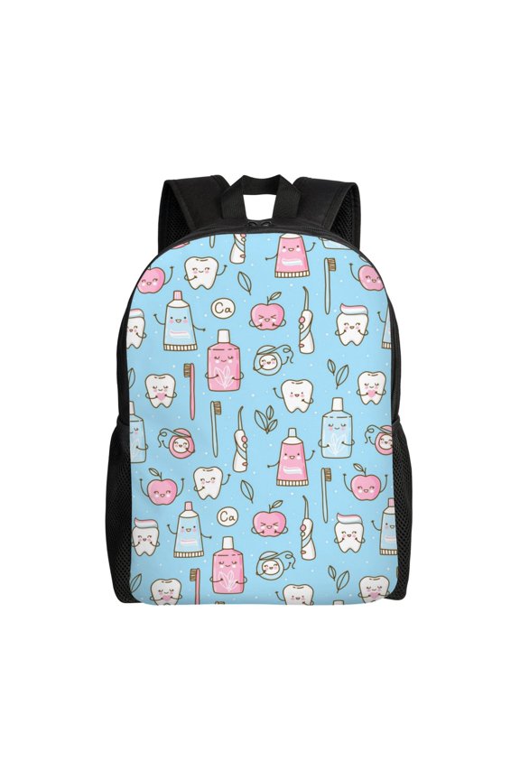 Easygd Funny Cute Teeth Versatile and Stylish Backpack: Comfort, Storage, and Durability for College,Work, Travel, and Everyday Use