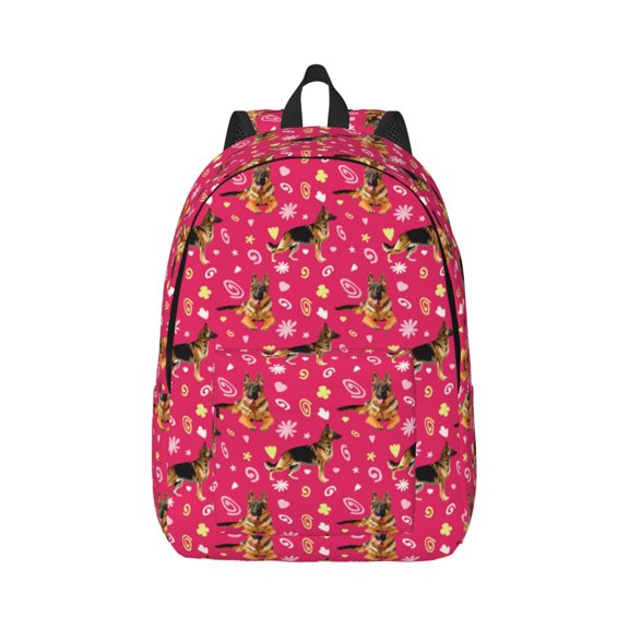Easygd German Shepherd Dog Canvas Backpack: Stylish, Lightweight, and Versatile with Large Capacity and Adjustable Straps –