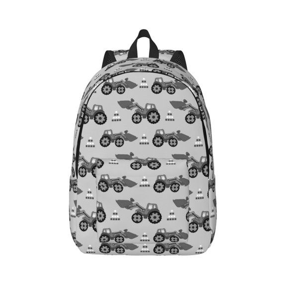 Easygd Gray Tractor Canvas Backpack: Stylish, Lightweight, and Versatile with Large Capacity and Adjustable Straps –