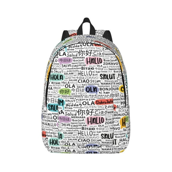 Easygd Hello Canvas Backpack: Stylish, Lightweight, and Versatile with Large Capacity and Adjustable Straps –