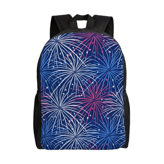 Easygd Ireworks In The Night Sky Versatile and Stylish Backpack: Comfort, Storage, and Durability for College,Work, Travel, and Everyday Use