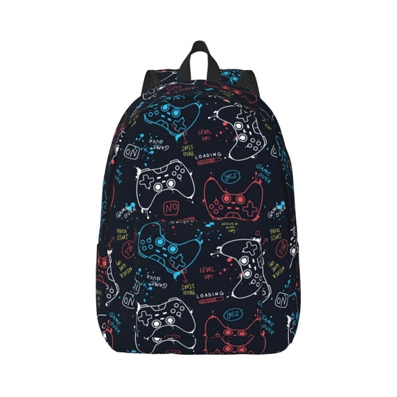 Easygd Joystick Gamepad Canvas Backpack: Stylish, Lightweight, and Versatile with Large Capacity and Adjustable Straps –