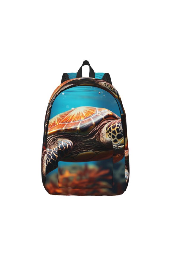 Easygd Realistic Turtle Canvas Backpack: Stylish, Lightweight, and Versatile with Large Capacity and Adjustable Straps –