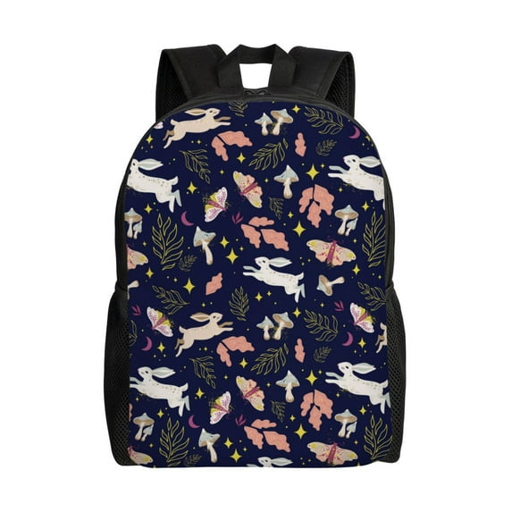 Easygd Retro Rabbit Flower Versatile and Stylish Backpack: Comfort, Storage, and Durability for College,Work, Travel, and Everyday Use