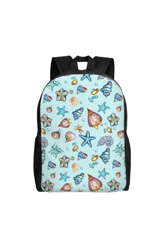 Easygd Sea Shells 2 Versatile and Stylish Backpack: Comfort, Storage, and Durability for College,Work, Travel, and Everyday Use