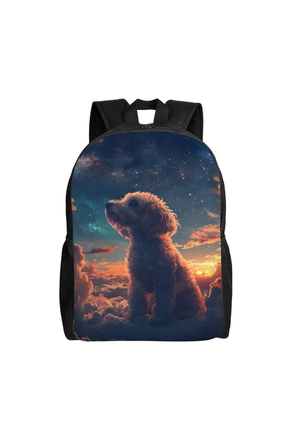 Easygd Starry Sky Cloud Puppy Versatile and Stylish Backpack: Comfort, Storage, and Durability for College,Work, Travel, and Everyday Use