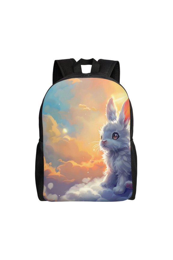 Easygd Sunshine Colorful Cloud Rabbit Versatile and Stylish Backpack: Comfort, Storage, and Durability for College,Work, Travel, and Everyday Use
