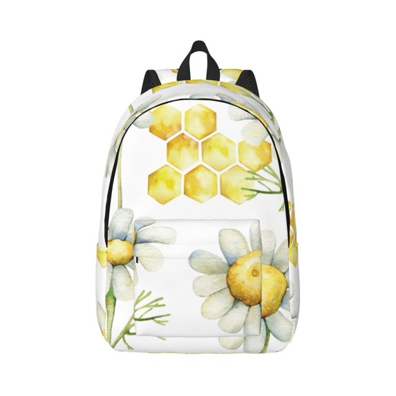 Easygd Sweet Honey Canvas Backpack: Stylish, Lightweight, and Versatile with Large Capacity and Adjustable Straps –
