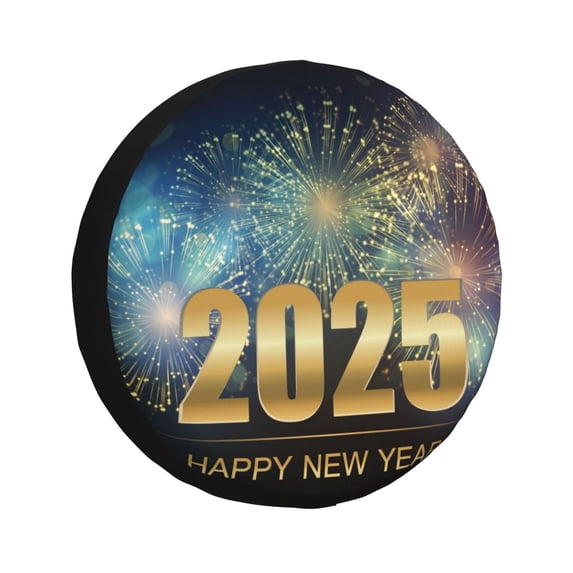 Easygdp 2025 New Year 5 Wheel Cover,Spare Tire Cover,4-17in Spare Tire Cover Universal Fit for Trailer, Car, Truck, SUV, Jeep-14 inch