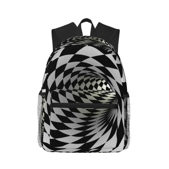 Easygdp 3D Vortex Illusion Casual Laptop Backpack, Large Capacity Schoolpack for School, Travel, Business