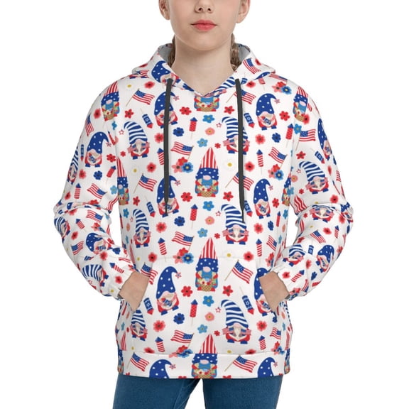 Easygdp 4th Of July Boys Hoodie Kids Sweatshirt Youth Pullover With Hood-X-Large