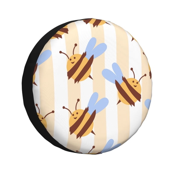 Easygdp A Bee Wheel Cover,Spare Tire Cover,4-17in Spare Tire Cover Universal Fit for Trailer, Car, Truck, SUV, Jeep-14 inch