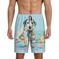 thumbnail image 1 of Easygdp A Funny Little Dalmatian Puppy Men's Short Pajama Pants, Sleep Shorts, Household Pants, Casual Pants with Pockets - X-Large, 1 of 9