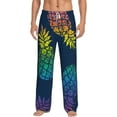 thumbnail image 1 of Easygdp Abstract Bright Pineapple Fruit Retro Men's Pajama Pant, Sleep Elastic Waistband Lounge Pants - XX-Large, 1 of 9
