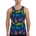 thumbnail image 1 of Easygdp Abstract Bright Pineapple Fruit Retro Men's Tank Top, Sleeveless Muscle T Shirts, Breathable, Quick-Dry, Loose for Gym, Running, Fitness - Large, 1 of 9