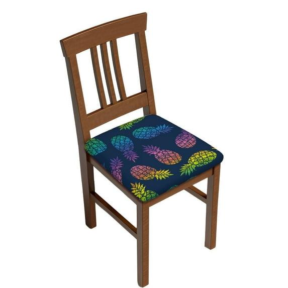 Easygdp Abstract Bright Pineapple Fruit Retro Square Chair Cushion Cover Stretch Chair Seat Covers Removable Washable for Hotel, Bedroom, Office