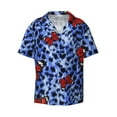 thumbnail image 1 of Easygdp Abstract Colorful Butterflies Men's Casual Short-sleeved Shirt with Pocket and Button Suitable for Beach Vacation Leisure - X-Large, 1 of 7
