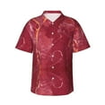 thumbnail image 1 of Easygdp Abstract Red Marble Men's Hawaiian Shirts Print Lapel Short Sleeve for Beach, vacation, party, casual occasions - XX-Large, 1 of 9