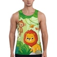 thumbnail image 1 of Easygdp African Animals in the Jungle Men's Tank Top, Sleeveless Muscle T Shirts, Breathable, Quick-Dry, Loose for Gym, Running, Fitness - 3X-Large, 1 of 9