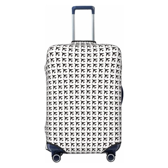 Easygdp Airplane Double-Sided Printed Elastic Suitcase Protective Cover,Invisible Zipper, Business Trip Luggage Cases,Washable And Resistant To Falling -Medium