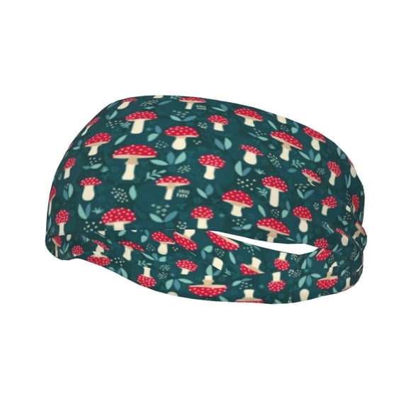 Easygdp Amanita Mushroom Sports Headband Non Slip Headband Unisex for Head Circumference 19.6 - 22.4 inch