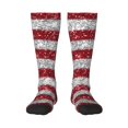 Easygdp America Flag Glitter Prints Sport Knee High Socks Soccer Socks
