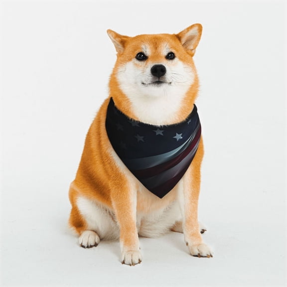 Easygdp American Flag Waving Print Premium Dog Bandanas Triangle Scarf, Suitable for Small, Medium, and Large Dogs, Dog Pet Apparel.-Large